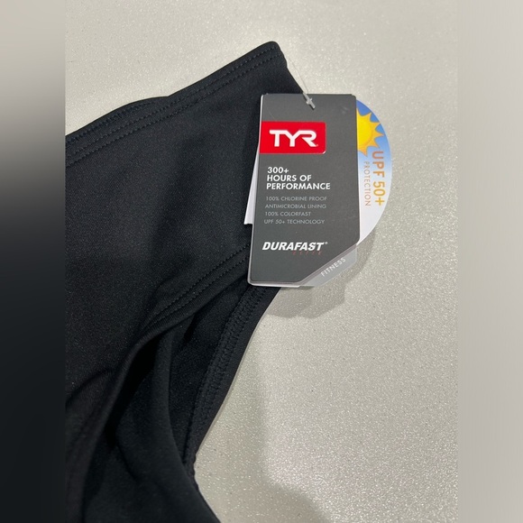TYR Women’s 16 Solid Mid-Rise Swimsuit Bottoms Size 16 Black NWT Chlorine Proof - Picture 3 of 9
